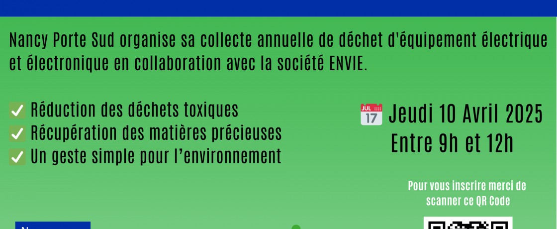 Participez à la collecte D3E le 10 avril 2025 au matin !
