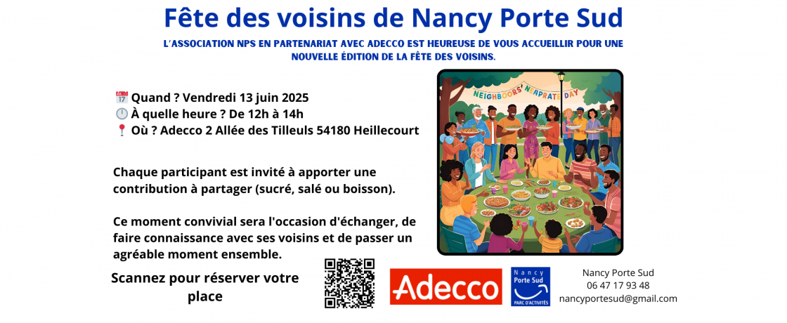 La fête des voisins de Nancy Porte Sud avec Adecco